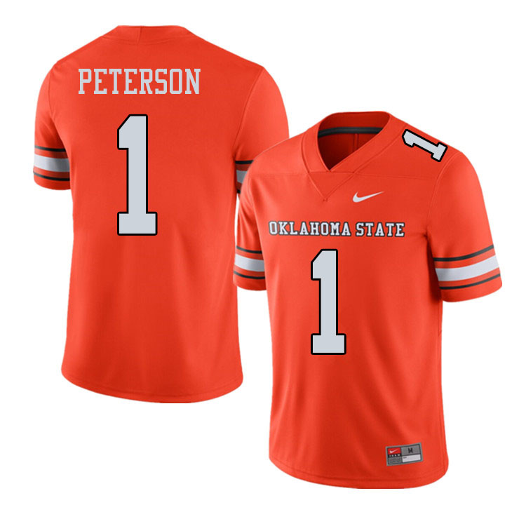Men #1 Kevin Peterson Oklahoma State Cowboys College Football Jerseys Sale-Alternate Orange